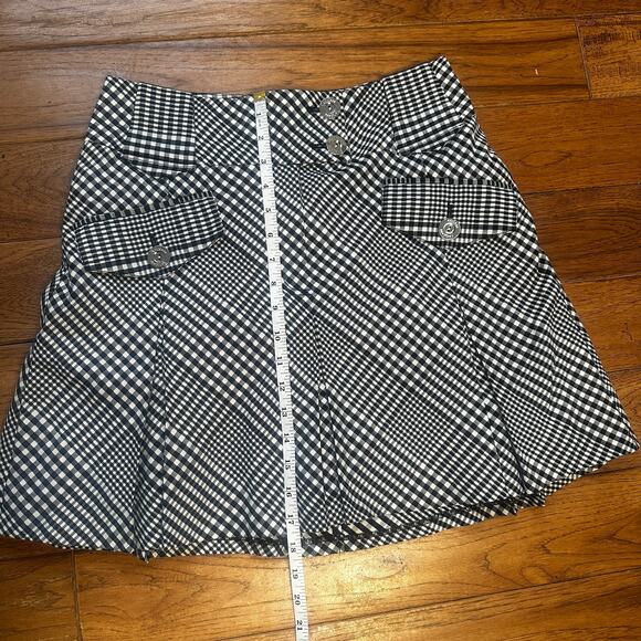 Marciano Black & White Plaid Mini Skirt Size 8 - Picture 4 of 6